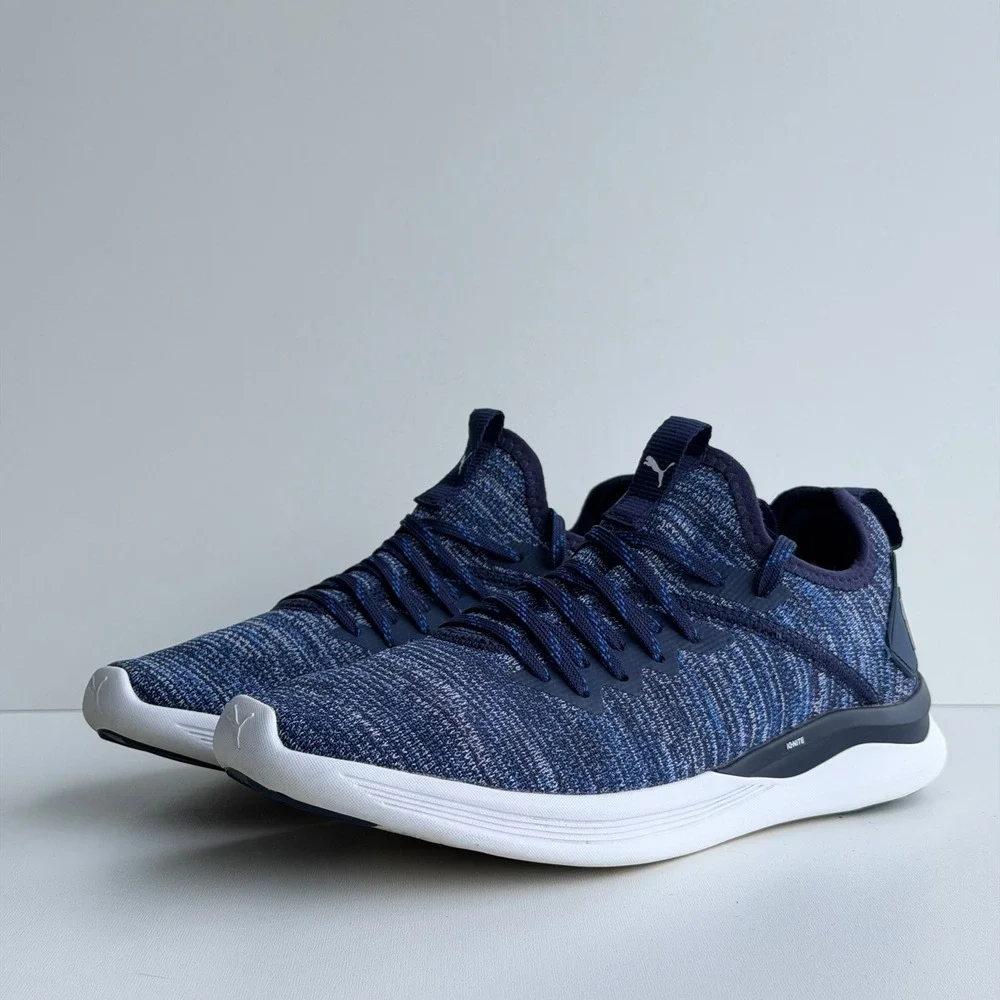 Puma Ignite Flash Evoknit Kids 5.5 Blue Running Shoes Athletic Knit Casual